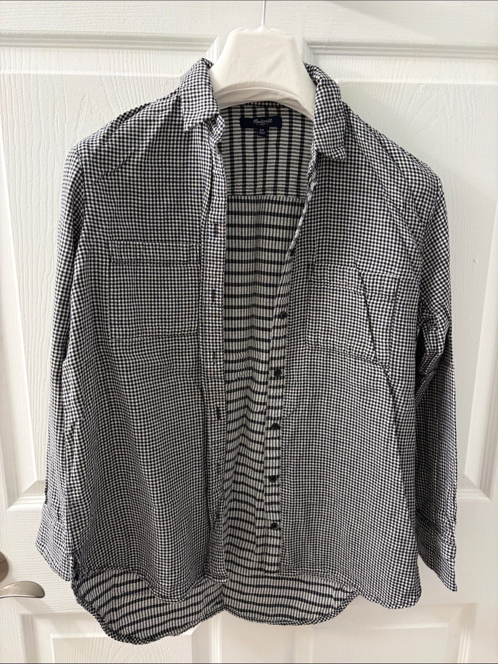 Madewell Size XS Black & White Gingham Shirt